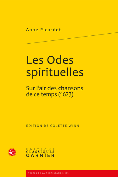 Les Odes spirituelles. Sur l’air des chansons de ce temps (1623) - Établissement du texte et principes d’édition