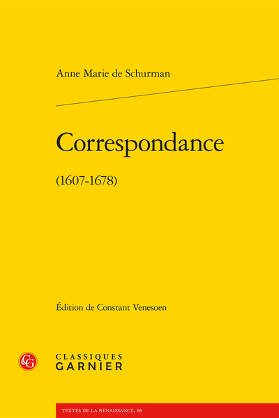 Correspondance. (1607-1678) - Table des matières