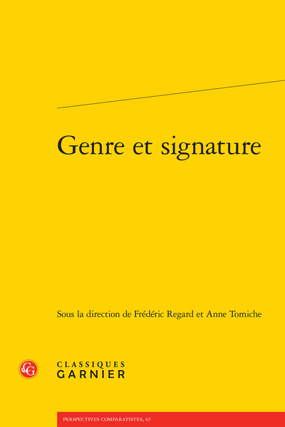 Genre et signature - Effets de signature dans le texte