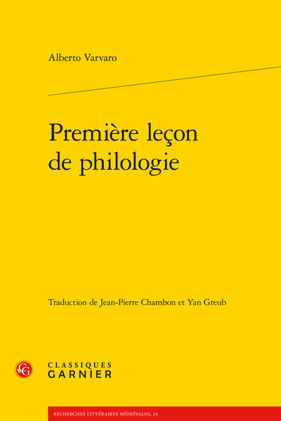 Première leçon de philologie - Préface