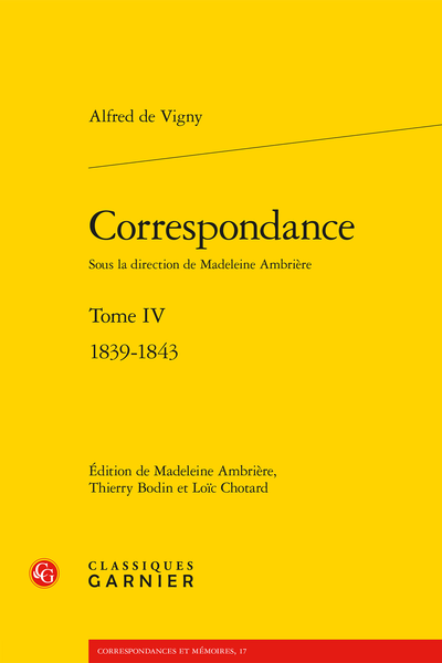 Correspondance. Tome IV. 1839-1843