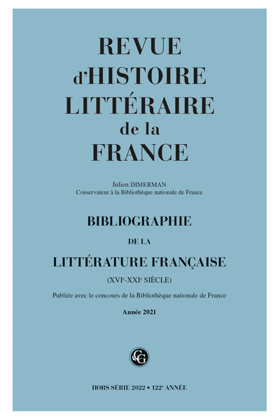 Bibliographie de la littérature française. 2022, Année 2021. varia