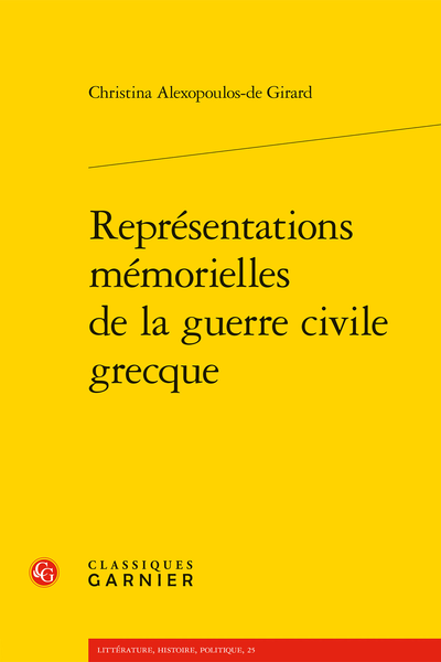 Représentations mémorielles de la guerre civile grecque - Table des matières
