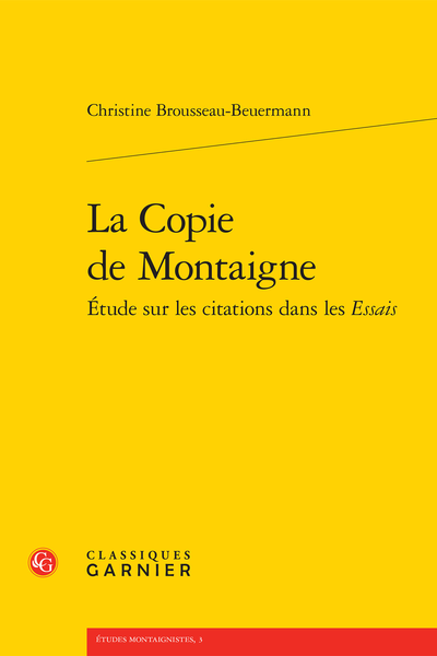 La Copie de Montaigne Étude sur les citations dans les Essais - Chap.II: La copie dialogique de Pascal