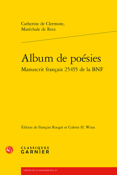 Album de poésies Manuscrit français 25455 de la BNF - Table des incipit
