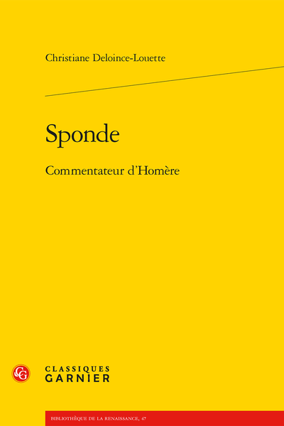 Sponde. Commentateur d’Homère - Index rerum