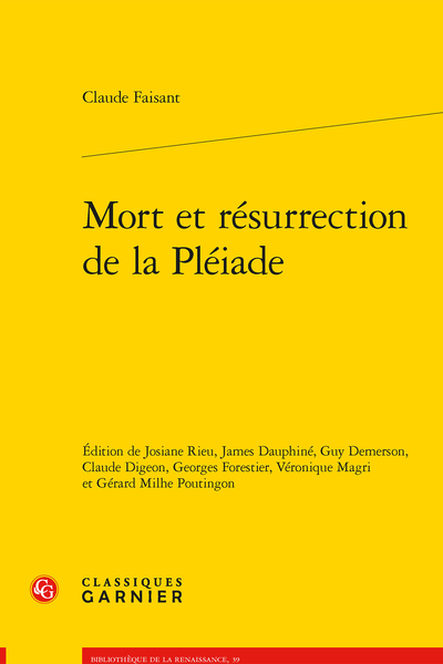 Mort et résurrection de la Pléiade - Chapitre I. De l'oubli au souvenir (1778-1813)