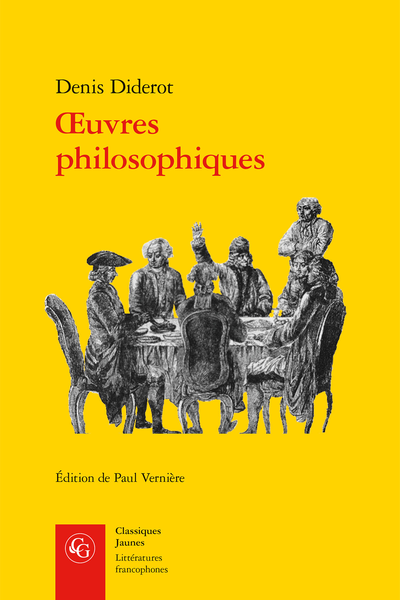 Diderot (Denis) - Œuvres philosophiques - Table des matières