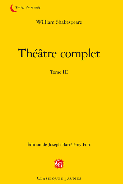 Shakespeare (William) - Théâtre complet. Tome III - Timon d'Athènes
