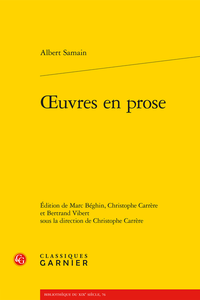 Samain (Albert) - Œuvres en prose - Angôn et Glaïs