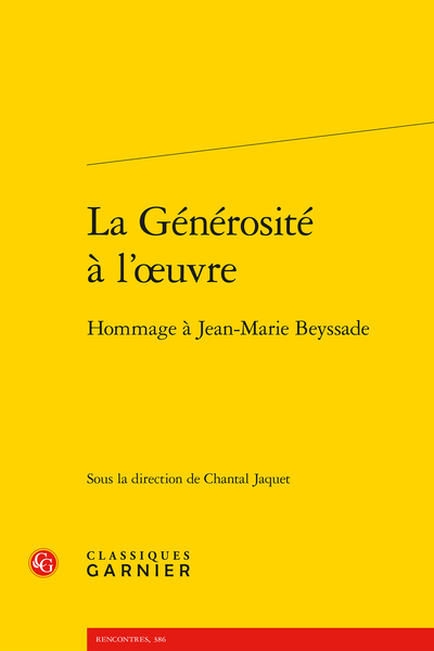 La Générosité à l’œuvre. Hommage à Jean-Marie Beyssade - Index nominum