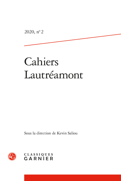 Cahiers Lautréamont. 2020, n° 2. varia
