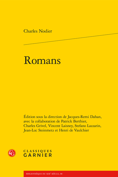Romans - Table des matières