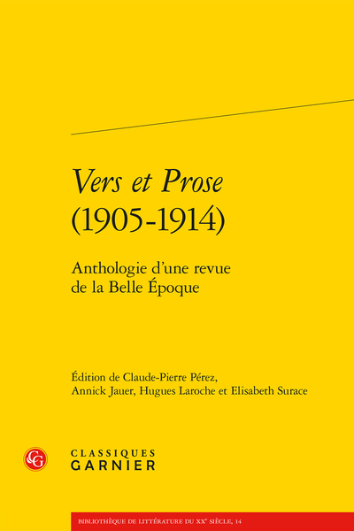 Vers et Prose (1905-1914). Anthologie d’une revue de la Belle Époque
