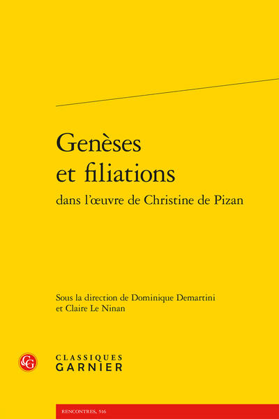 Genèses et filiations dans l’œuvre de Christine de Pizan - Index des personnages historiques, bibliques et mythologiques