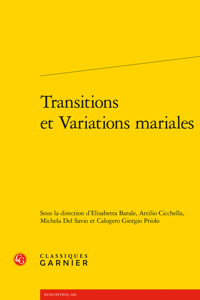 Transitions et Variations mariales - Index des auteurs