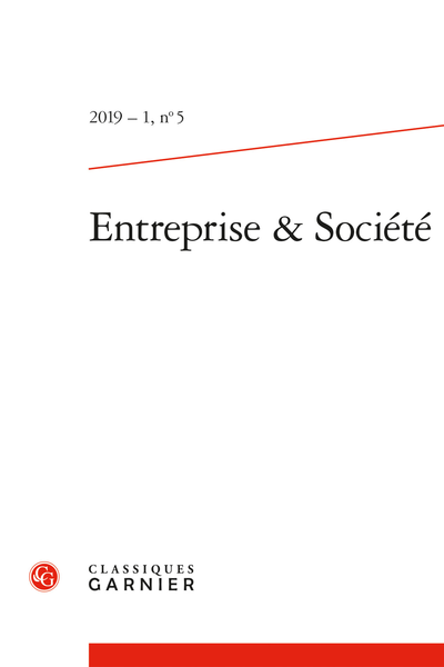 Entreprise & Société. 2019 – 1, n° 5. varia - Recensions d'ouvrages