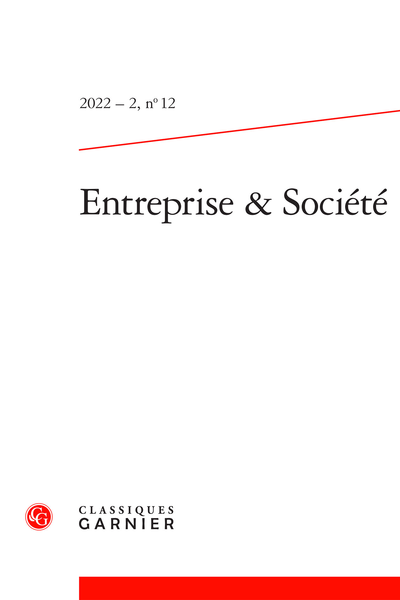 Entreprise & Société. 2022 – 2, n° 12. varia - Revue Entreprise & Société (ENSO)