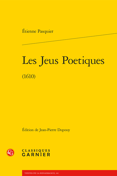 Les Jeus Poetiques. (1610) - Variantes