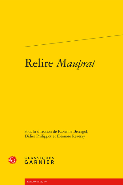 Relire Mauprat - Avant-propos