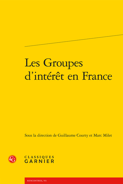 Les Groupes d’intérêt en France - Bibliographie générale
