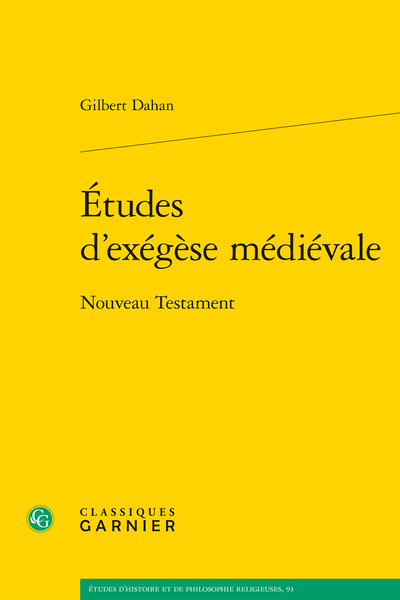Études d’exégèse médiévale. Nouveau Testament - Index des auteurs contemporains