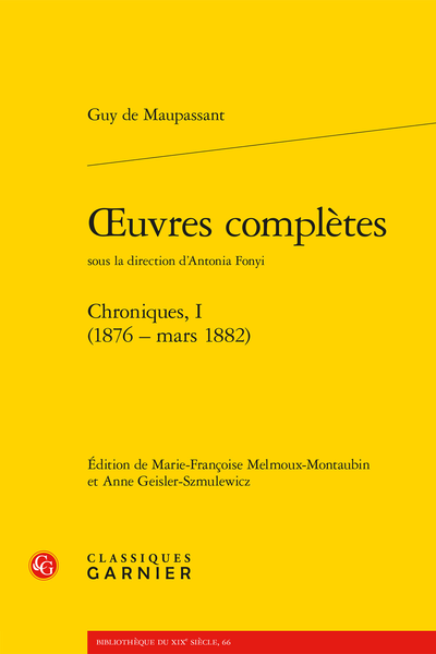 Maupassant (Guy de) - Œuvres complètes. Chroniques, I (1876 - mars 1882) - Index des lieux