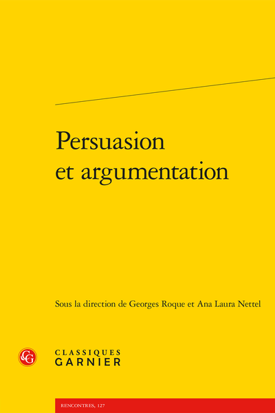 Persuasion et argumentation - Table des matières