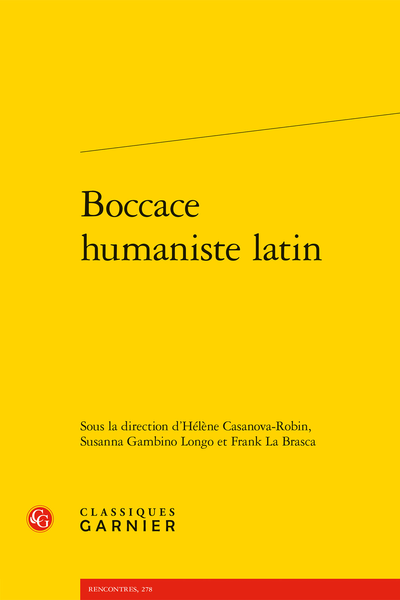 Boccace humaniste latin - Bibliographie