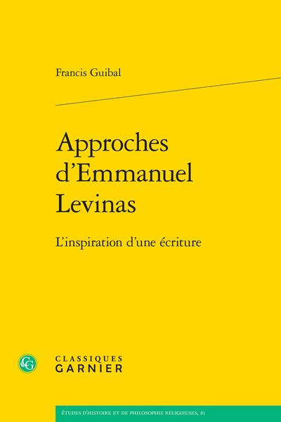 Approches d’Emmanuel Levinas. L’inspiration d’une écriture - Abréviations