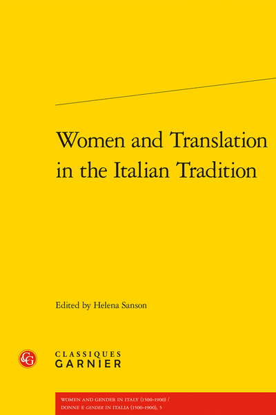 Women and Translation in the Italian Tradition - Table of contents