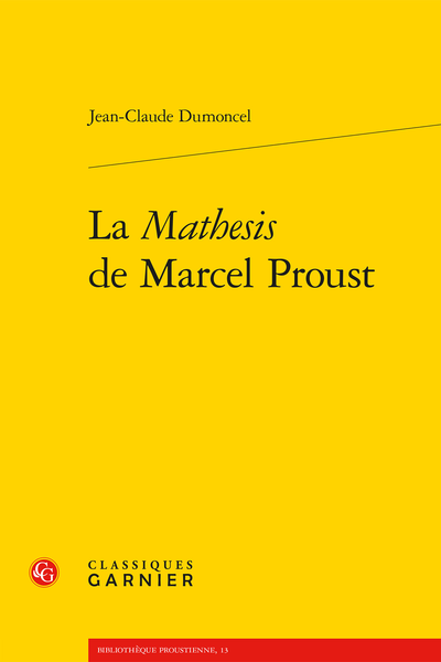 La Mathesis de Marcel Proust - [Épigraphe]