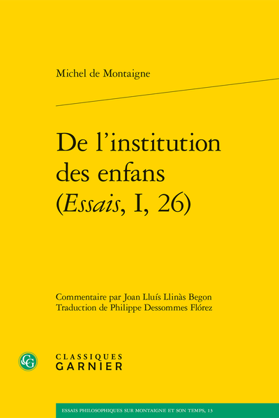 De l’institution des enfans (Essais, I, 26) - Bibliographie sélective