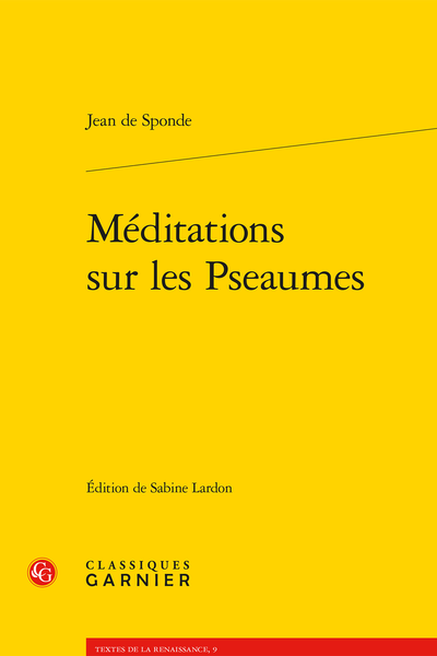 Méditations sur les Pseaumes - II - L'Édition de 1588 : étude typographique