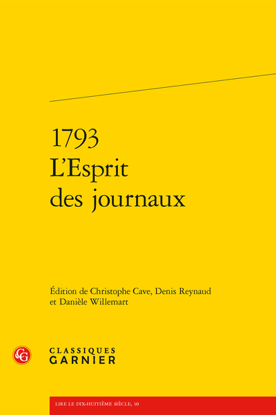 1793. L'Esprit des journaux - Index des illustrations