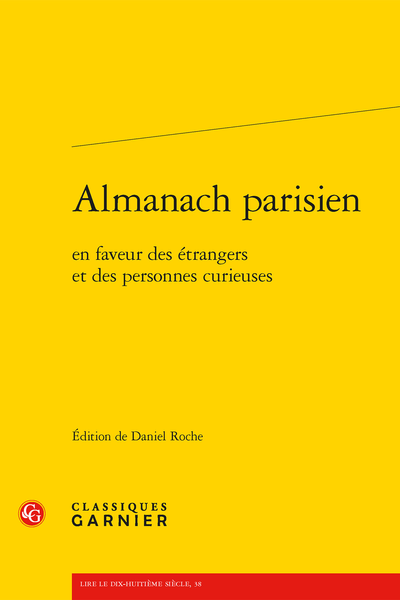 Almanach parisien. en faveur des étrangers et des personnes curieuses - Avis du libraire