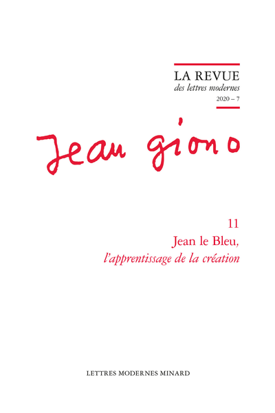 Jean le Bleu, l’apprentissage de la création. 2020 – 7 - Index des noms
