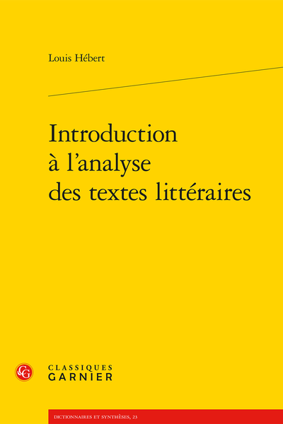 Introduction à l'analyse des textes littéraires - Table des matières
