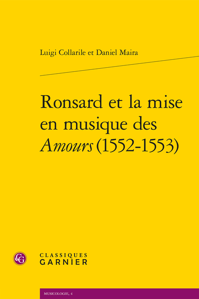 Ronsard et la mise en musique des Amours (1552-1553) - « Avec sa musique »