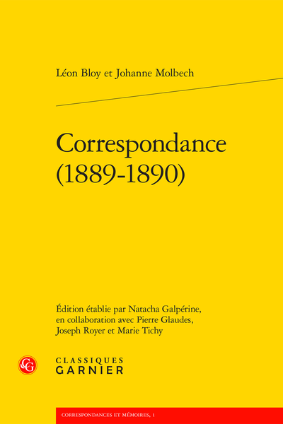Correspondance (1889-1890) - Chronologie de Jeanne Léon Bloy [Johanne Molbech] (19 novembre 1859 – 1er février 1928)