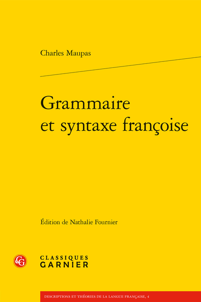 Grammaire et syntaxe françoise - Des parties d’Oraison