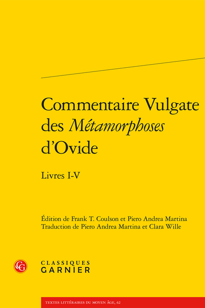 Commentaire Vulgate des Métamorphoses d’Ovide. Livres I-V - Sources