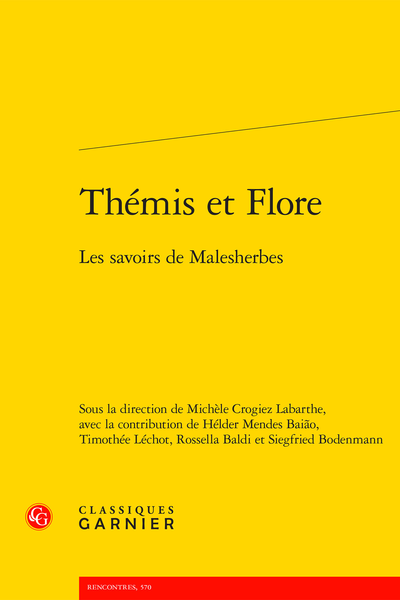 Thémis et Flore. Les savoirs de Malesherbes - Conventions d'édition