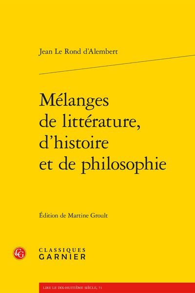 Mélanges de littérature, d’histoire et de philosophie - Introduction