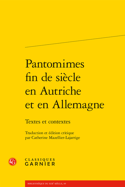 Pantomimes fin de siècle en Autriche et en Allemagne. Textes et contextes - Table des matières