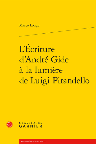 L’Écriture d’André Gide à la lumière de Luigi Pirandello - Abréviations
