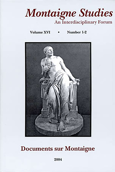 Montaigne Studies. 2004 An Interdisciplinary Forum, n° 16. varia - Testament de Léonor de Montaigne (4 mars 1615)