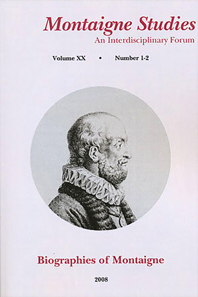 Montaigne Studies. 2008 An Interdisciplinary Forum, n° 20. Biographies of Montaigne - Schooling America: Donald Frame, Pierre Villey, and the Educational History of the Essays
