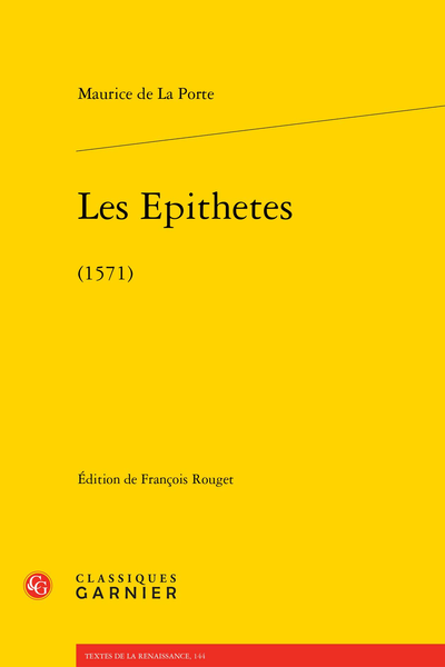 Les Epithetes. (1571) - Bibliographie