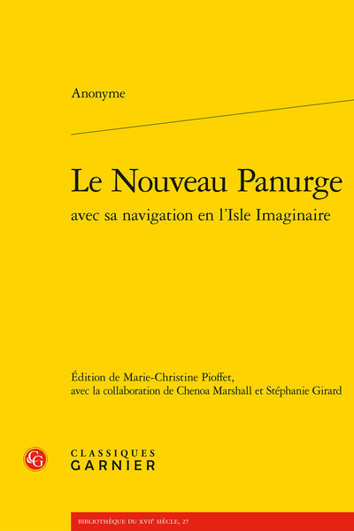 Le Nouveau Panurge avec sa navigation en l’Isle Imaginaire - Table des chapitres